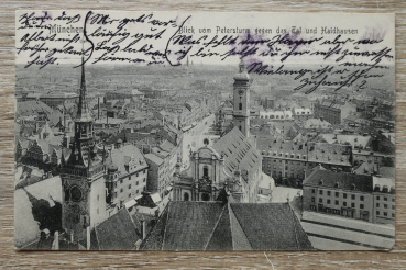 AK München / 1911 / Tal und Haidhausen / Ortsansicht / Briefmarke
